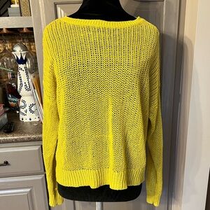 Eileen Fisher Yellow Open Knit Layering Sweater